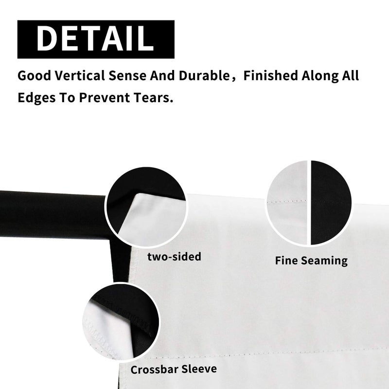 ISSUNTEX 6X9 ft Background Muslin Backdrop, Photo Studio, Collapsible High Density Screen for Video Photography and Television-Black/White - Image 4